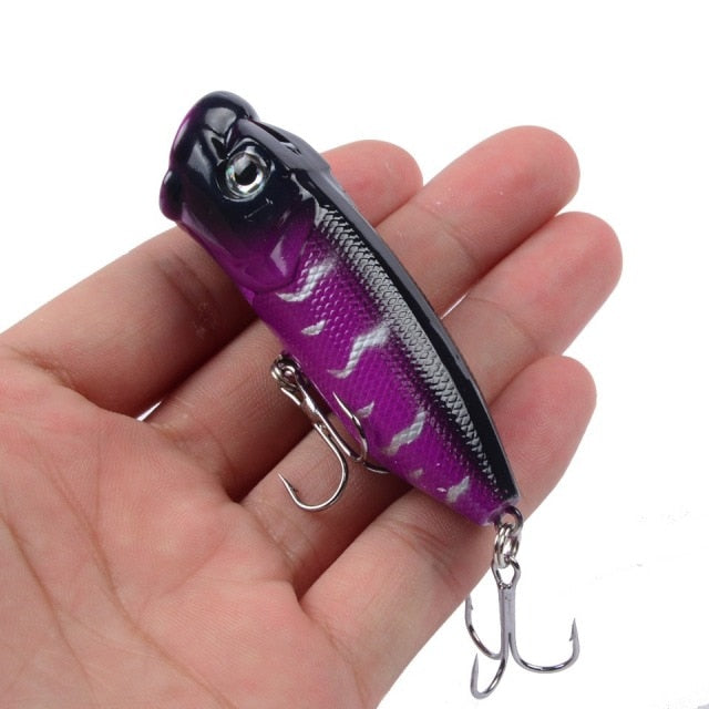 1pcs Fishing Lures Topwater Popper Bait 6.5cm 12g Hard Bait Artificial Wobblers Plastic Fishing Tackle with 6