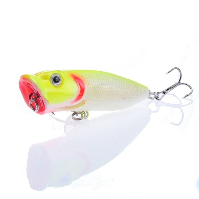 1pcs Fishing Lures Topwater Popper Bait 6.5cm 12g Hard Bait Artificial Wobblers Plastic Fishing Tackle with 6