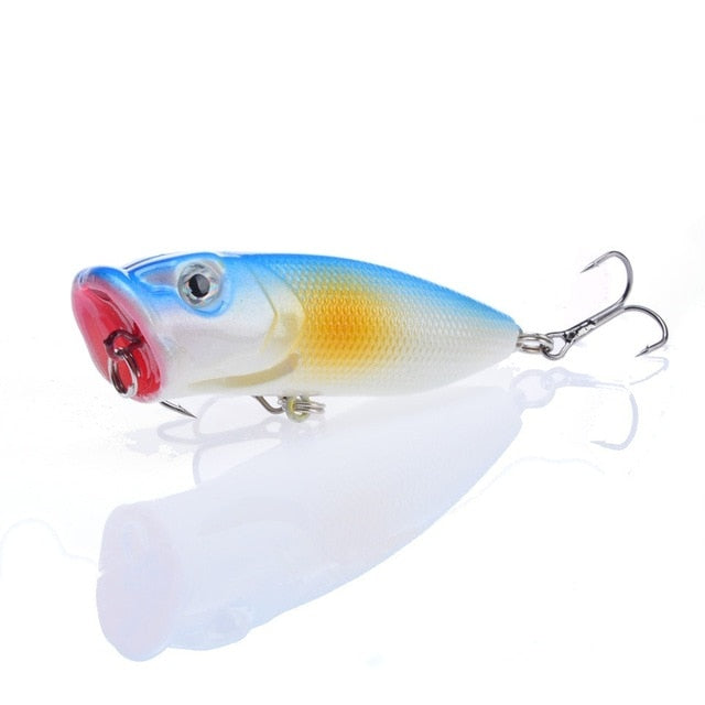1pcs Fishing Lures Topwater Popper Bait 6.5cm 12g Hard Bait Artificial Wobblers Plastic Fishing Tackle with 6