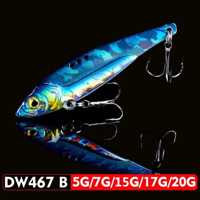1pc VIB Lure 3D Eyes Pencil 5g 7g 15g 17g 20g Balancer Spoon Spinner Painting Fishing Lure Hard Bait Fishing Tackle Treble Hook