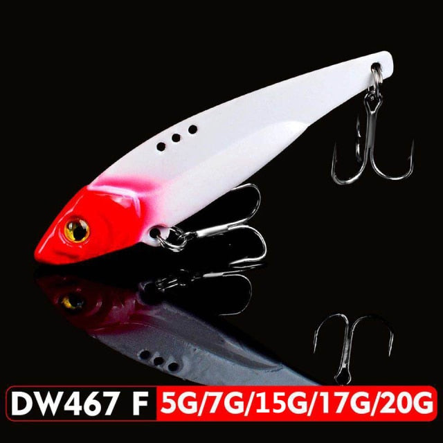 1pc VIB Lure 3D Eyes Pencil 5g 7g 15g 17g 20g Balancer Spoon Spinner Painting Fishing Lure Hard Bait Fishing Tackle Treble Hook