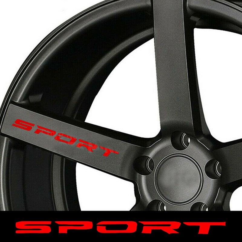 New 4 Pcs Car Sticker Sports Font Car Body Sticker Auto Door Rims Wheel Hub Racing Decal Exterior Accessories Auto Products