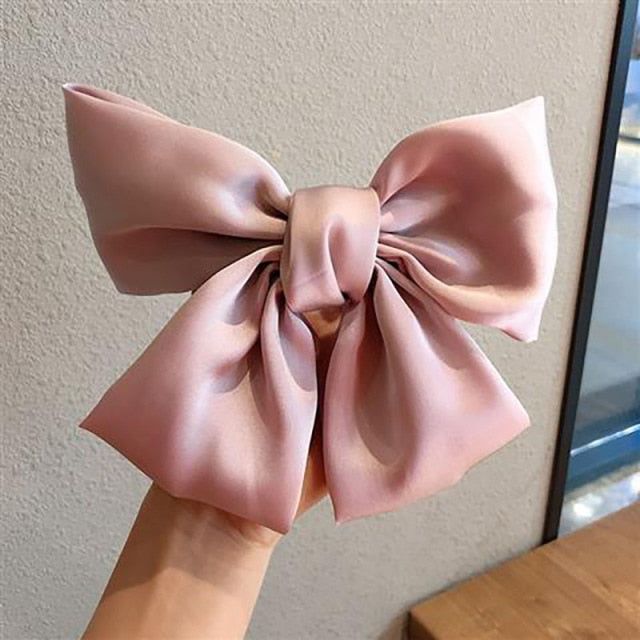 VKME Fashion Big Bow Hairpin Cute Red Barrette Pink Hair Clip Women Girls BB Hairgrip Korean Oversize Floral Hair Accessories