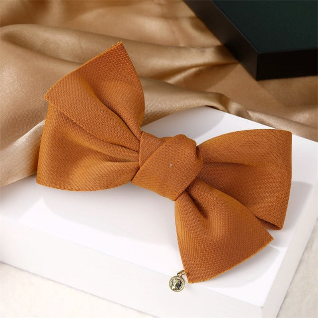 VKME Fashion Big Bow Hairpin Cute Red Barrette Pink Hair Clip Women Girls BB Hairgrip Korean Oversize Floral Hair Accessories