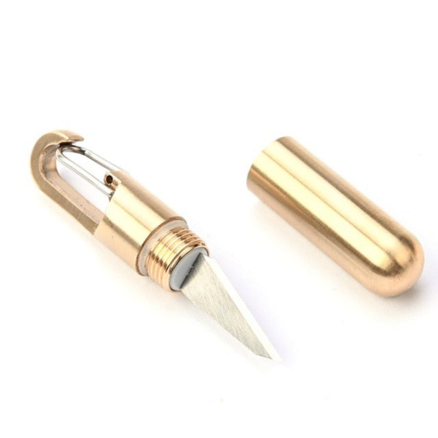 Cutting Tool Brass Multi-function EDC Portable Mini Tool Key Ring Pendant Tool Capsule Knife Tiny Cutting Tool New