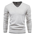 2020 New Cotton Pullover V-neck Men's Sweater Fashion Solid Color High Quality Winter Slim Sweaters Men Navy Knitwear