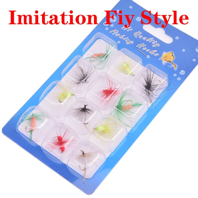 12Pcs/Set Insects Flies Fly Fishing Lures Bait High Carbon Steel Hook Fish Tackle With Super Sharpened Crank Hook Perfect Decoy