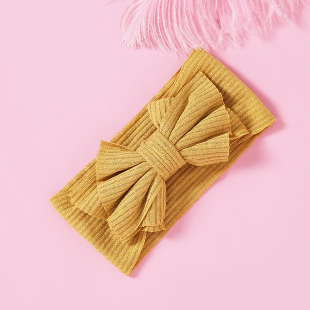 1pcs Solid Color Bowknot Baby Headband Elastic Turban Hairband Baby Girl Headbands Hair bands for Baby Girls Hair accessories
