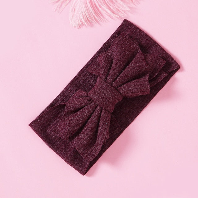 1pcs Solid Color Bowknot Baby Headband Elastic Turban Hairband Baby Girl Headbands Hair bands for Baby Girls Hair accessories