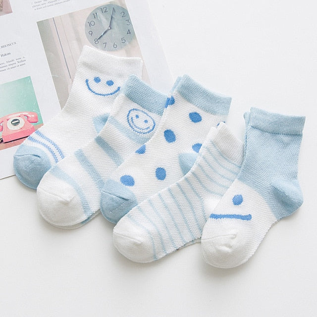 5 Pairs/Lot Baby Socks  For Newborns Infant Cute Cartoons Soft Cotton Socks Summer 0-24 Month Boy Girl Lovely Mesh Kids Gift CN