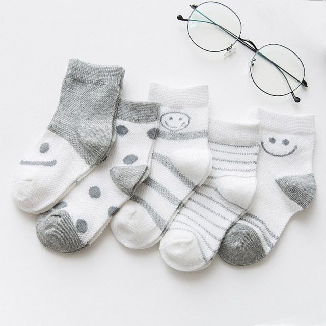 5 Pairs/Lot Baby Socks  For Newborns Infant Cute Cartoons Soft Cotton Socks Summer 0-24 Month Boy Girl Lovely Mesh Kids Gift CN