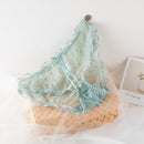 BIONEK Women Sexy Lace Underwear Ruffle Panties Japanese Lolita Style Transparent Seersucker Lingerie Fruit Embroidery Briefs