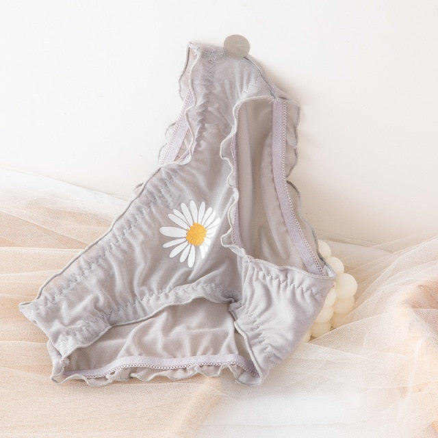 BIONEK Women Sexy Lace Underwear Ruffle Panties Japanese Lolita Style Transparent Seersucker Lingerie Fruit Embroidery Briefs