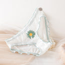 BIONEK Women Sexy Lace Underwear Ruffle Panties Japanese Lolita Style Transparent Seersucker Lingerie Fruit Embroidery Briefs