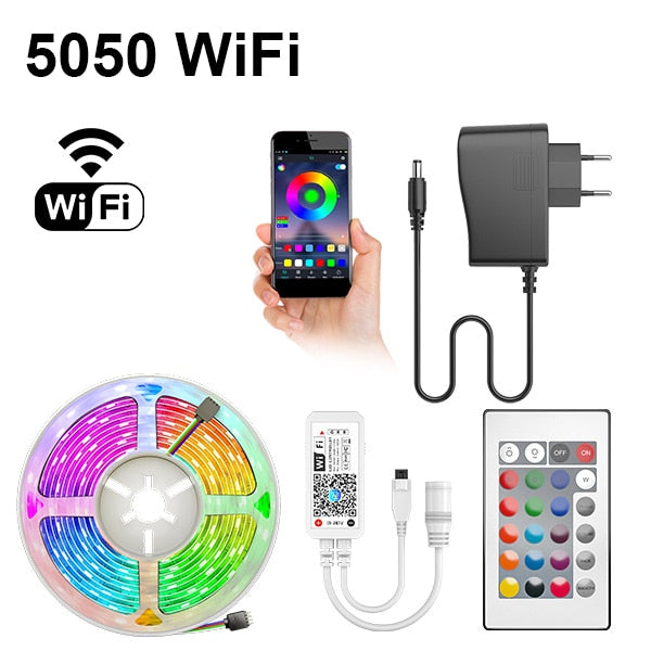 For Korea  LED Strip 15M Led Lights Strip Tape 5050 SMD 2835 5M 10M DC 12V Waterproof led strip