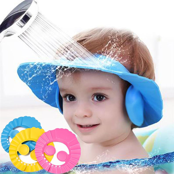 Adjustable Baby Shower Caps Child Kids Waterproof Shampoo Hat Boys Girls Wash Hair Bath Shield Ear Eye Protection Visor Caps