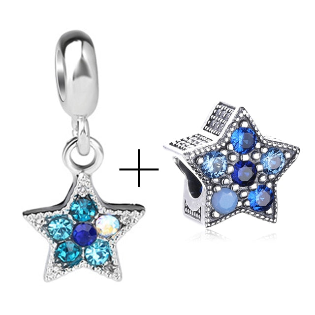 2Pcs/lot Special Offer Love Star Rainbow Charms Beads Fit Brand Bracelet & Necklaces For Women DIY Making Jewelry Accessories