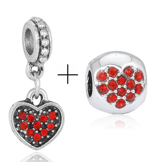 2Pcs/lot Special Offer Love Star Rainbow Charms Beads Fit Brand Bracelet & Necklaces For Women DIY Making Jewelry Accessories