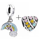 2Pcs/lot Special Offer Love Star Rainbow Charms Beads Fit Brand Bracelet & Necklaces For Women DIY Making Jewelry Accessories