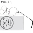FONEX Screwless Eyewear Prescription Eyeglasses Frame Women Round Myopia Optical Denmark Korean Glasses Frame Men Titanium 98607