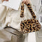 2021 INS Fashion Women Cow Print Mini Shoulder Bags Female Winter Plush Underarm Bags Leopard Zebra Pattern Fluffy Tote Bags