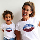 Rainbow Mother Daughter T-shirts Summer Family Matching Outfits Mom Baby Mommy and Me Tee-shirt Clothes Woman Girls Cotton Tops