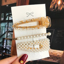 Simulated Pearl Barrettes Beaded Geometric Women Hair Clip Hairgrips Hair Accessories Girls Jewelry Fashion Hair Pins
