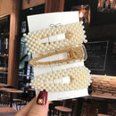 Simulated Pearl Barrettes Beaded Geometric Women Hair Clip Hairgrips Hair Accessories Girls Jewelry Fashion Hair Pins