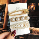 Simulated Pearl Barrettes Beaded Geometric Women Hair Clip Hairgrips Hair Accessories Girls Jewelry Fashion Hair Pins