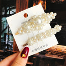 Simulated Pearl Barrettes Beaded Geometric Women Hair Clip Hairgrips Hair Accessories Girls Jewelry Fashion Hair Pins