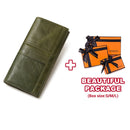 KAVIS Genuine Leather Women Long Purse Female Clutches Money Wallets Handbag Handy Passport walet for Cell Phone Card Holder