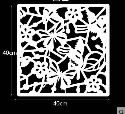 Room divider Screen Biombo Room Partition Home Decoration Partitions 4pcs/lot PVC Wall stickers Cutout Home Screen Folding DIY