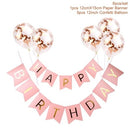 1set Happy Birthday Letter Banner Rose Gold blue Confetti latex Balloons Birthday Party Decorations Baby Shower gift Baloon