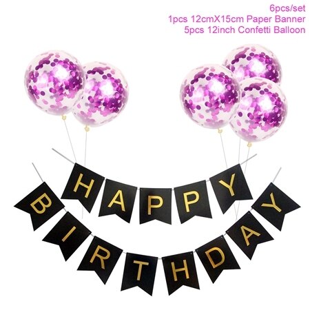 1set Happy Birthday Letter Banner Rose Gold blue Confetti latex Balloons Birthday Party Decorations Baby Shower gift Baloon