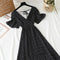 2021 Summer Women Ruffled Short-sleeved Chiffon Dress V-neck High Waist Floral Print Beach Midi Dresses Backless Sexy Vestidos