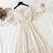 2021 Summer Women Ruffled Short-sleeved Chiffon Dress V-neck High Waist Floral Print Beach Midi Dresses Backless Sexy Vestidos