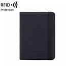 Elastic Band Leather Passport Cover RFID Blocking For Cards Travel Passport Holder Wallet Document Organizer Case Men Women