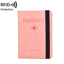 Elastic Band Leather Passport Cover RFID Blocking For Cards Travel Passport Holder Wallet Document Organizer Case Men Women
