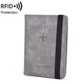Elastic Band Leather Passport Cover RFID Blocking For Cards Travel Passport Holder Wallet Document Organizer Case Men Women