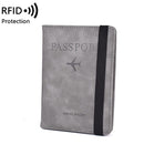 Elastic Band Leather Passport Cover RFID Blocking For Cards Travel Passport Holder Wallet Document Organizer Case Men Women