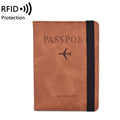 Elastic Band Leather Passport Cover RFID Blocking For Cards Travel Passport Holder Wallet Document Organizer Case Men Women