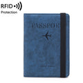 Elastic Band Leather Passport Cover RFID Blocking For Cards Travel Passport Holder Wallet Document Organizer Case Men Women