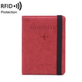 Elastic Band Leather Passport Cover RFID Blocking For Cards Travel Passport Holder Wallet Document Organizer Case Men Women