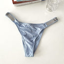 SP&CITY Letter Rhinestone Sexy Underwear Fitness Sports Hip Lifting Satin Panties Thong Low Waist Seamless Briefs Tanga Lingerie