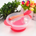Baby Sucker Bowl Children's Tableware Baby Learning Dish with Bowl Set PP Temperature Sensing Baby Feeding Bowl Spoon Dishes
