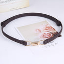 Adjustable PU Leather Ladies Dress Belts Skinny Thin Women Waist Belts Strap Gold Color Buckle Female Belts pasek damski
