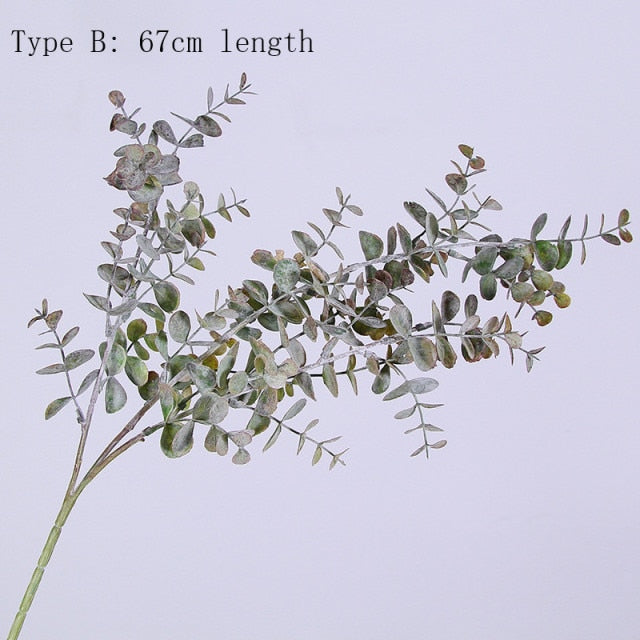 45cm Nordic Wind Artificial Plants Bunch Eucalyptus Money Leaf Home Wedding Deco Flower Arrangement Photography Props Gray Green