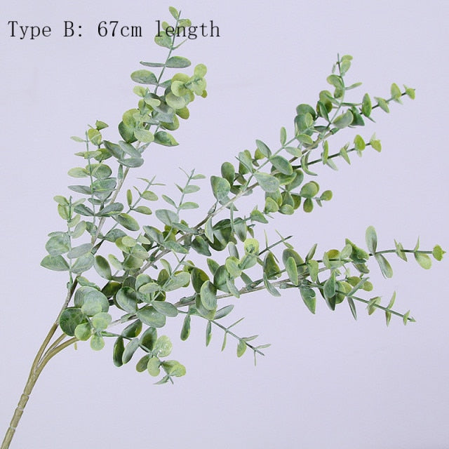 45cm Nordic Wind Artificial Plants Bunch Eucalyptus Money Leaf Home Wedding Deco Flower Arrangement Photography Props Gray Green