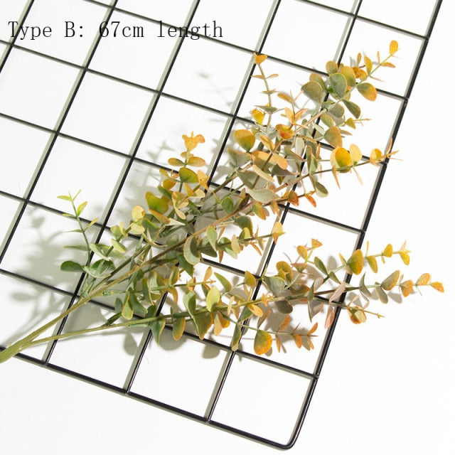 45cm Nordic Wind Artificial Plants Bunch Eucalyptus Money Leaf Home Wedding Deco Flower Arrangement Photography Props Gray Green