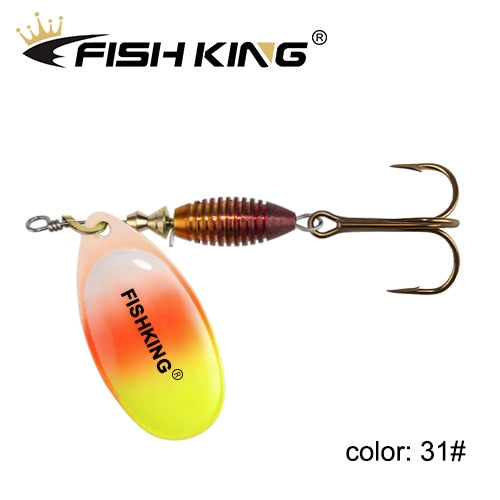 FISH KING New Metal Fishing Lure 4g 4.8g 7g 10g 14g Spinner Bait High Quality Hard Baits Treble Hook Fishing Tackle For Pike